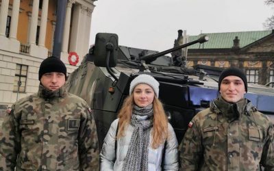 Przedstawiciele Jedenastki podczas ferii z wojskiem.