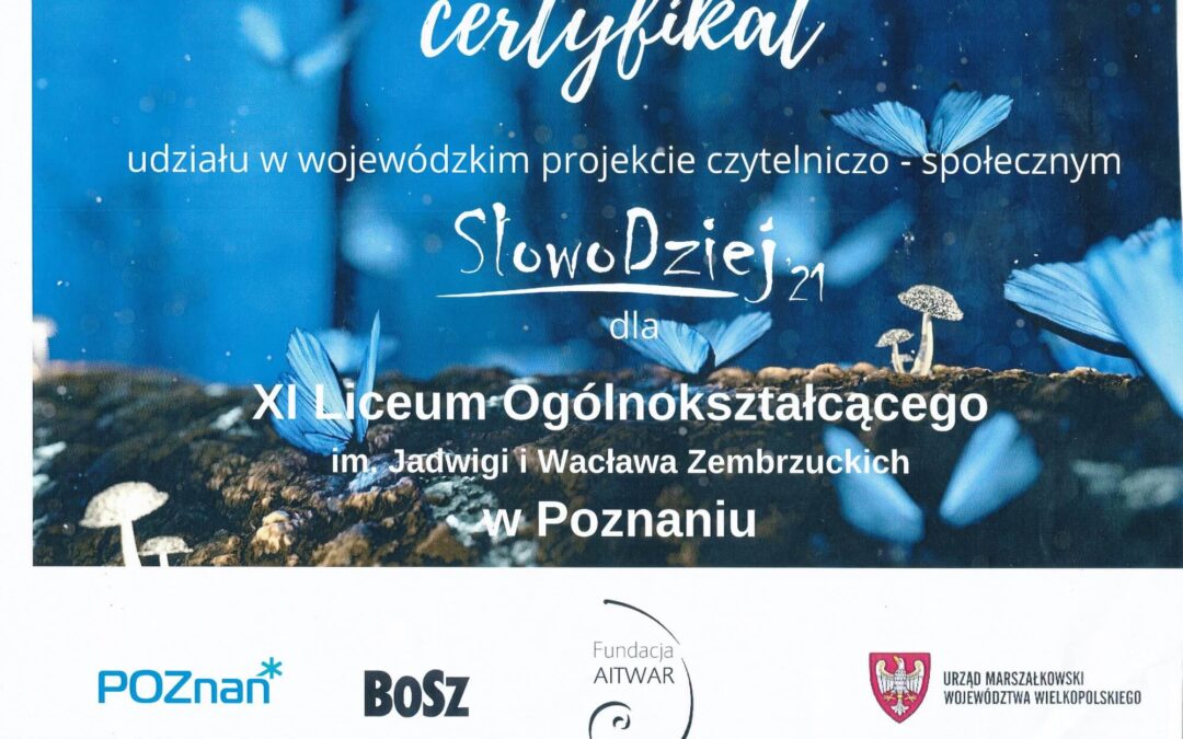 Jedenastka Wyróżniona w Czytelniczej Akcji Społecznej „Zaczytana Przerwa”!